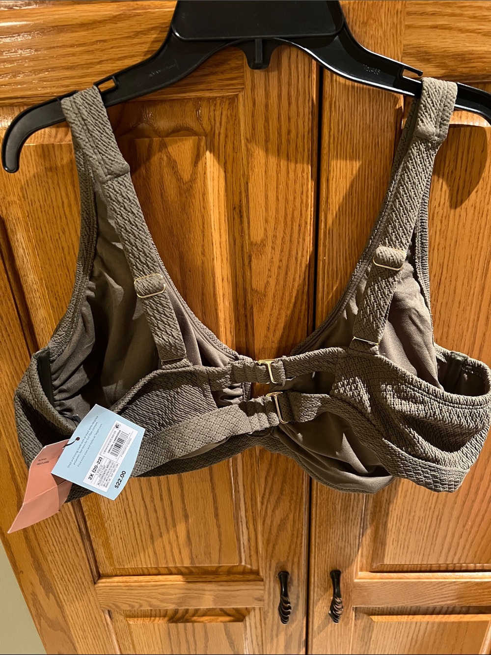 Target Olive Textured Front-Closure Bikini - Picture 2 of 4